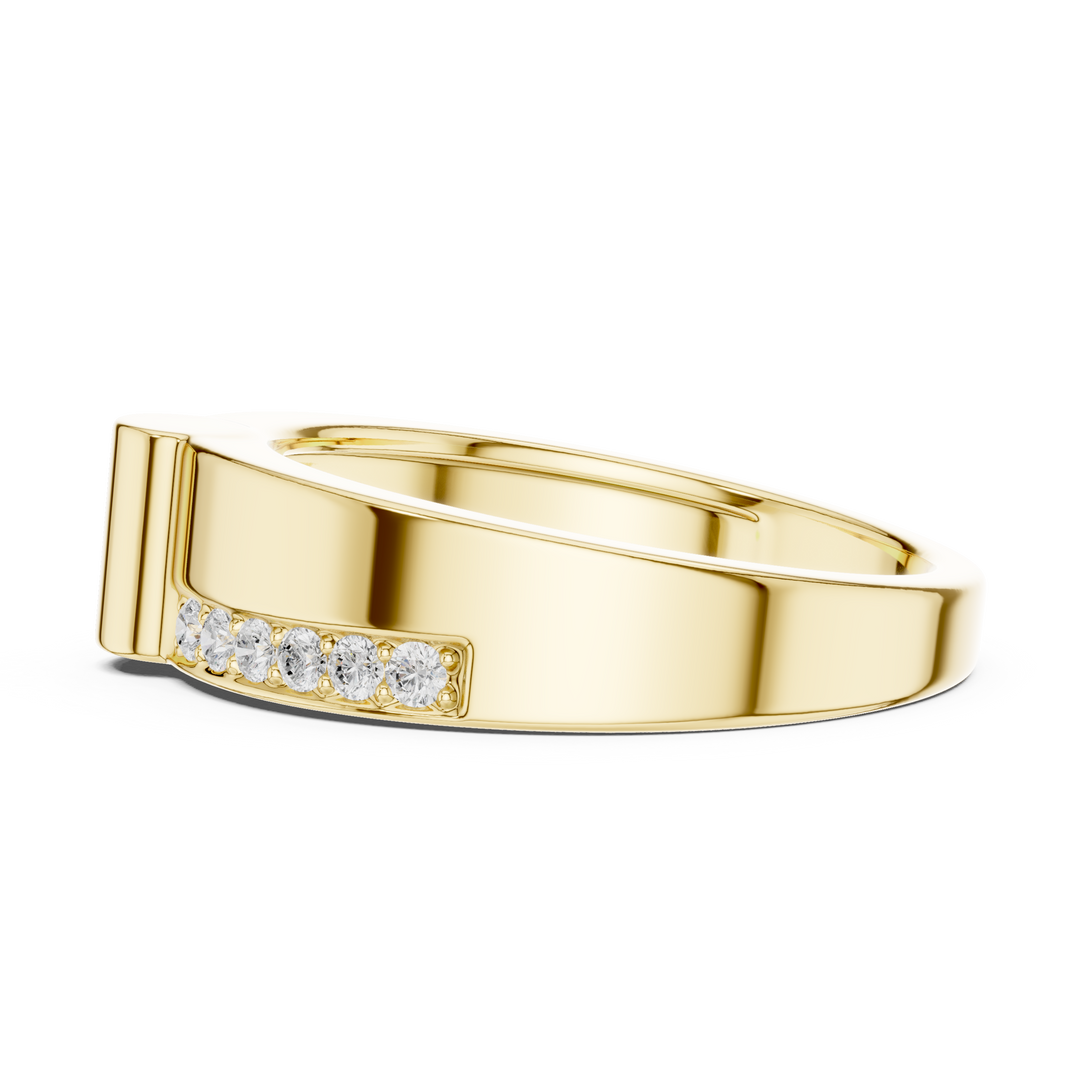 Geometric Sweep Mens Ring — 0.18ct