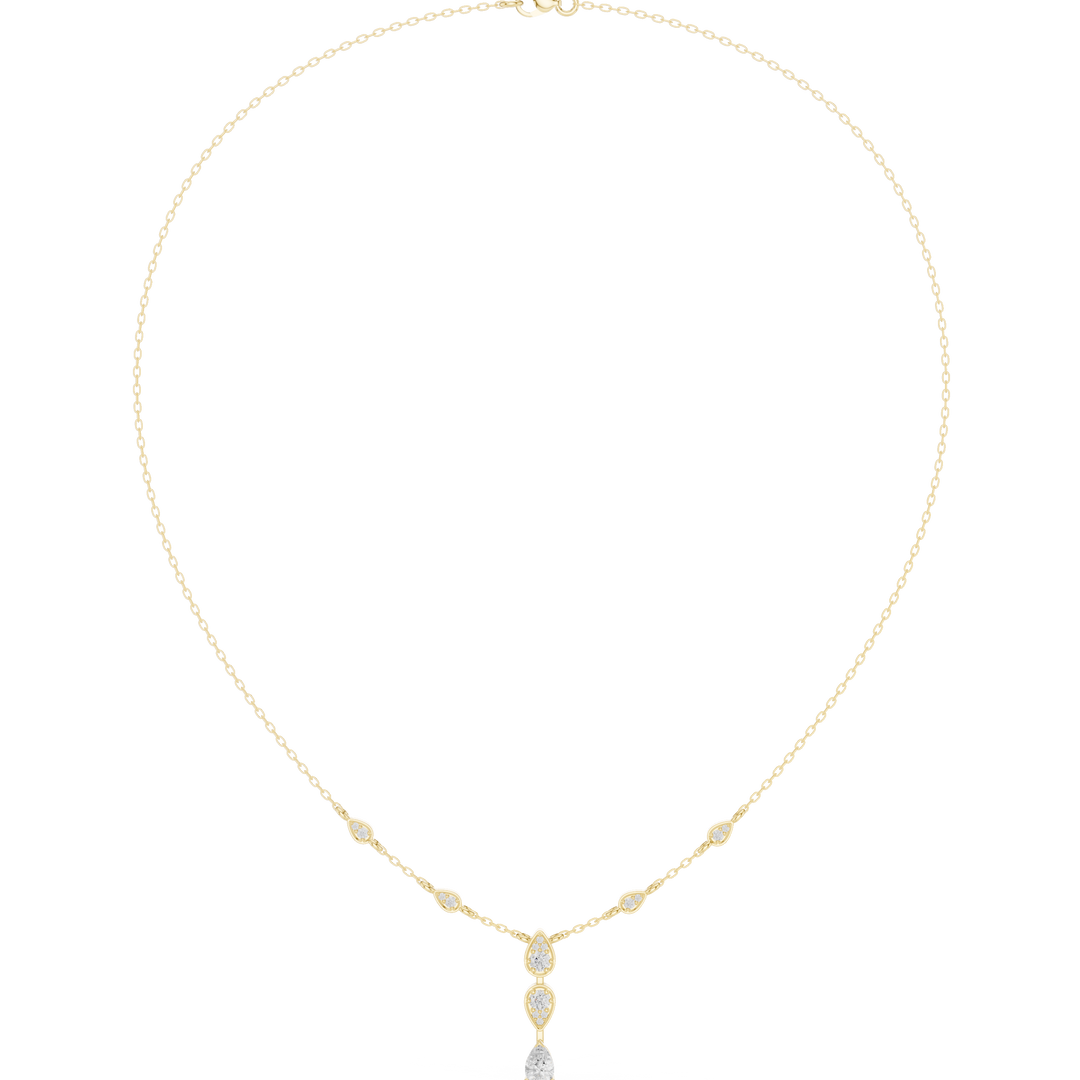 Pear Cluster Drop Necklace — 0.64ct