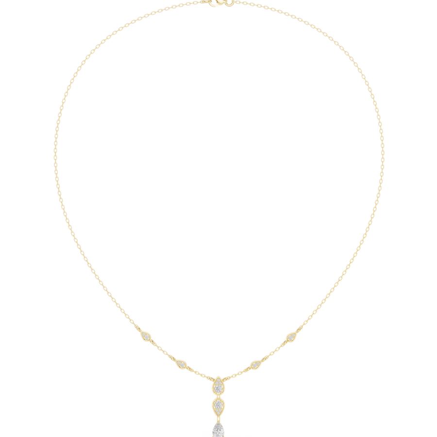 Pear Cluster Drop Necklace — 0.64ct