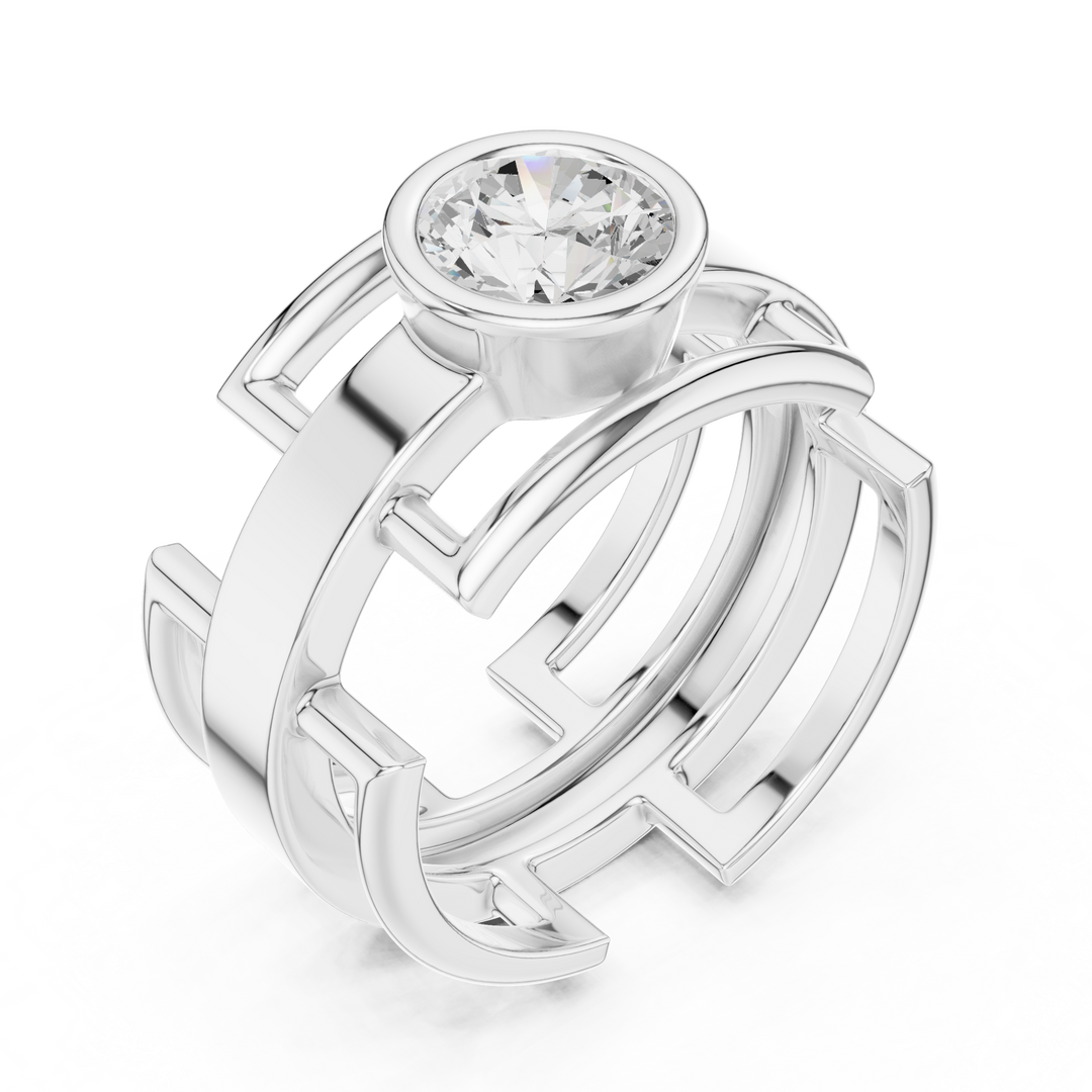 Crown Edge Mens Ring — 1.00ct