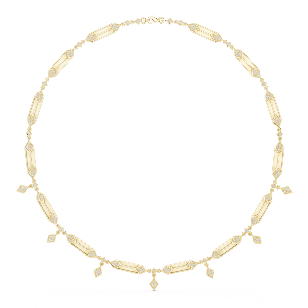Geometric Bar Station Necklace — 1.34ct