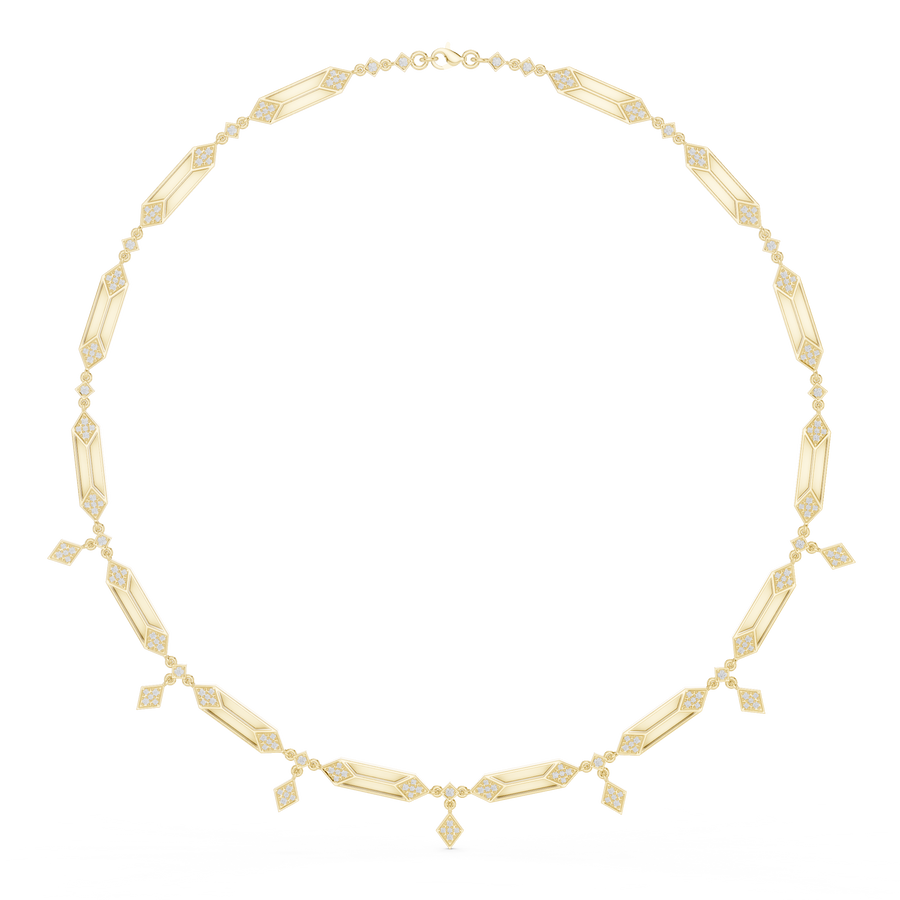 Geometric Bar Station Necklace — 1.34ct