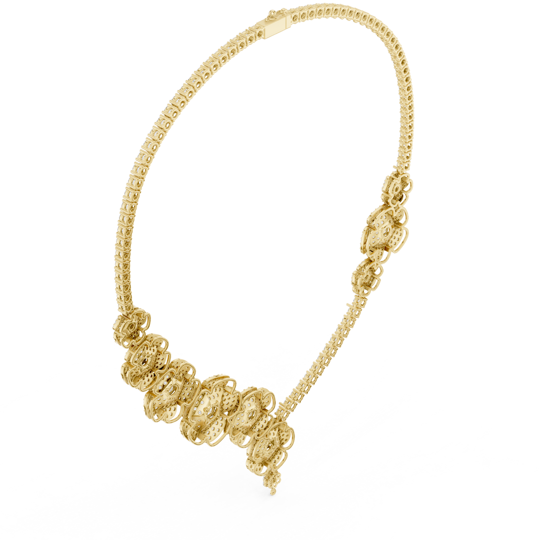 Grand Floral Statement Necklace — 18.60ct
