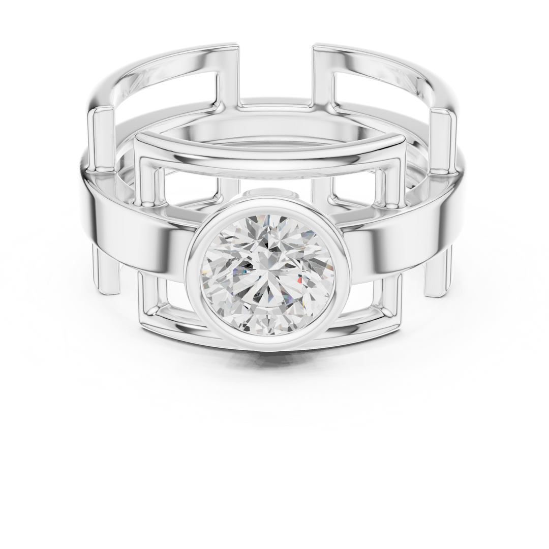 Crown Edge Mens Ring — 1.00ct