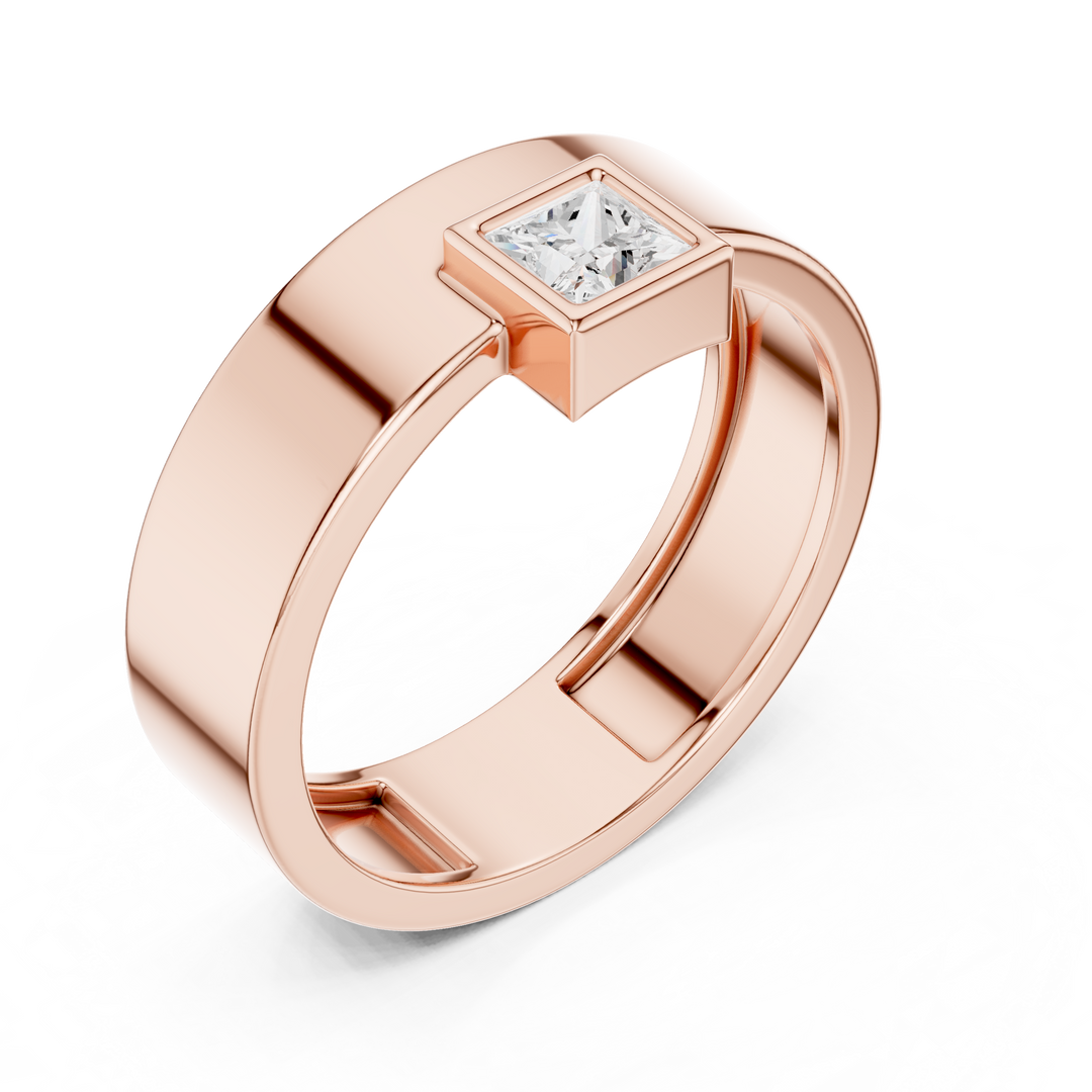 Princess Bezel Mens Ring — 0.25ct