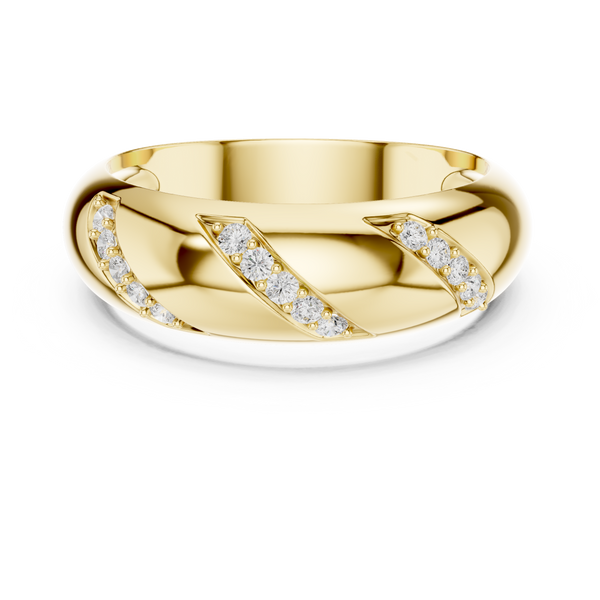 Curved Pavé Mens Ring — 0.13ct