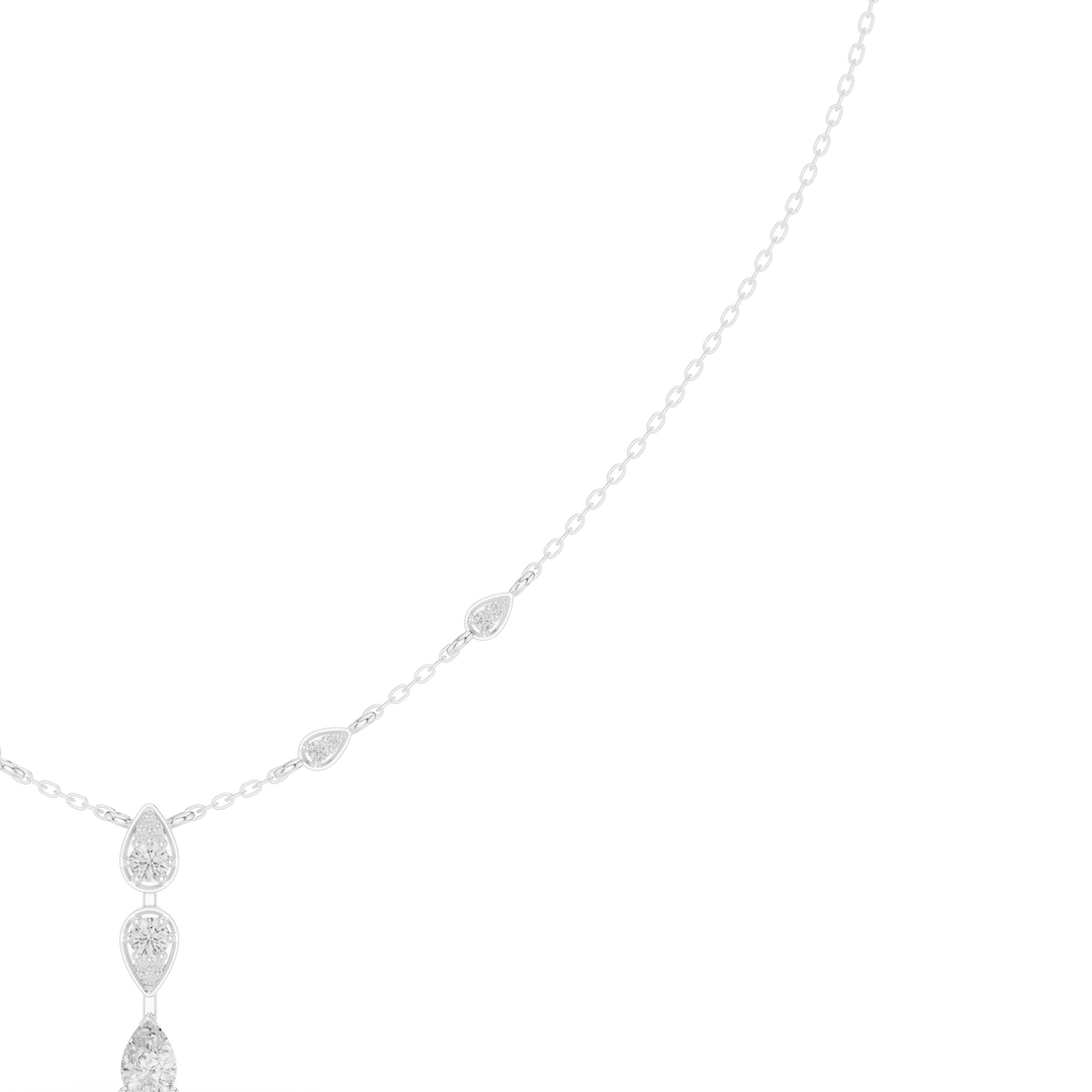 Pear Cluster Drop Necklace — 0.64ct