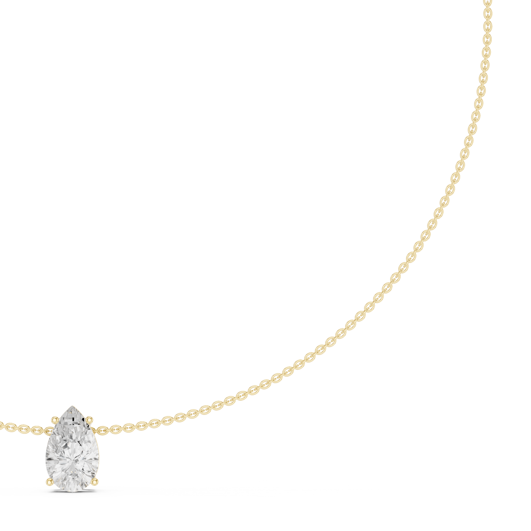 Pear Solitaire Drop Necklace — 3.07ct