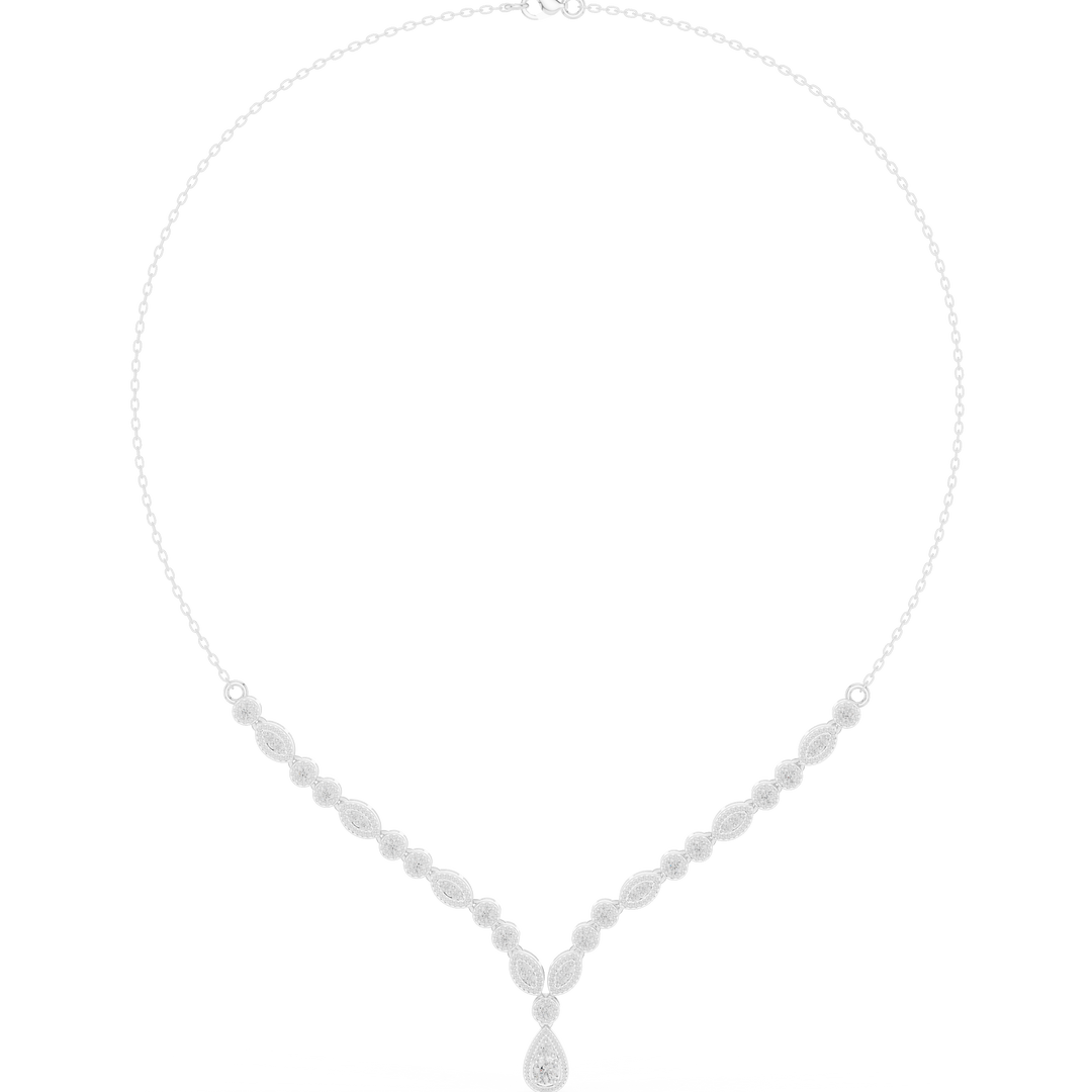 Floral Cluster Y Necklace — 1.14ct