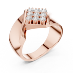 Load image into Gallery viewer, Collet Grid Signet Mens Ring — 0.45ct
