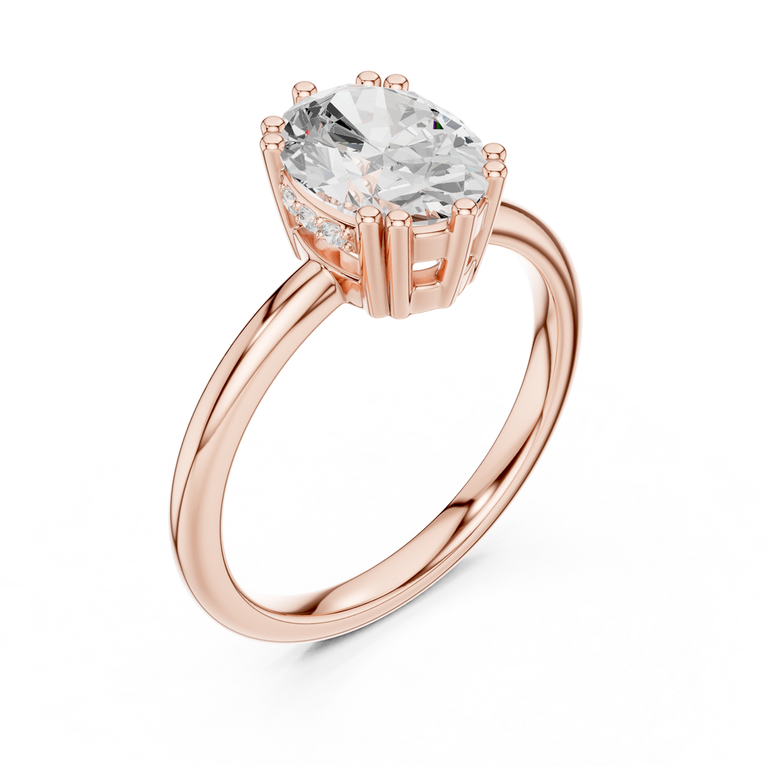 Rosalind Oval Diamond Accent Ring