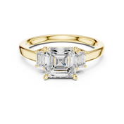 Versailles Asscher Three-Stone Diamond Ring