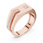 Load image into Gallery viewer, Angular Signet Mens Ring — 0.19ct
