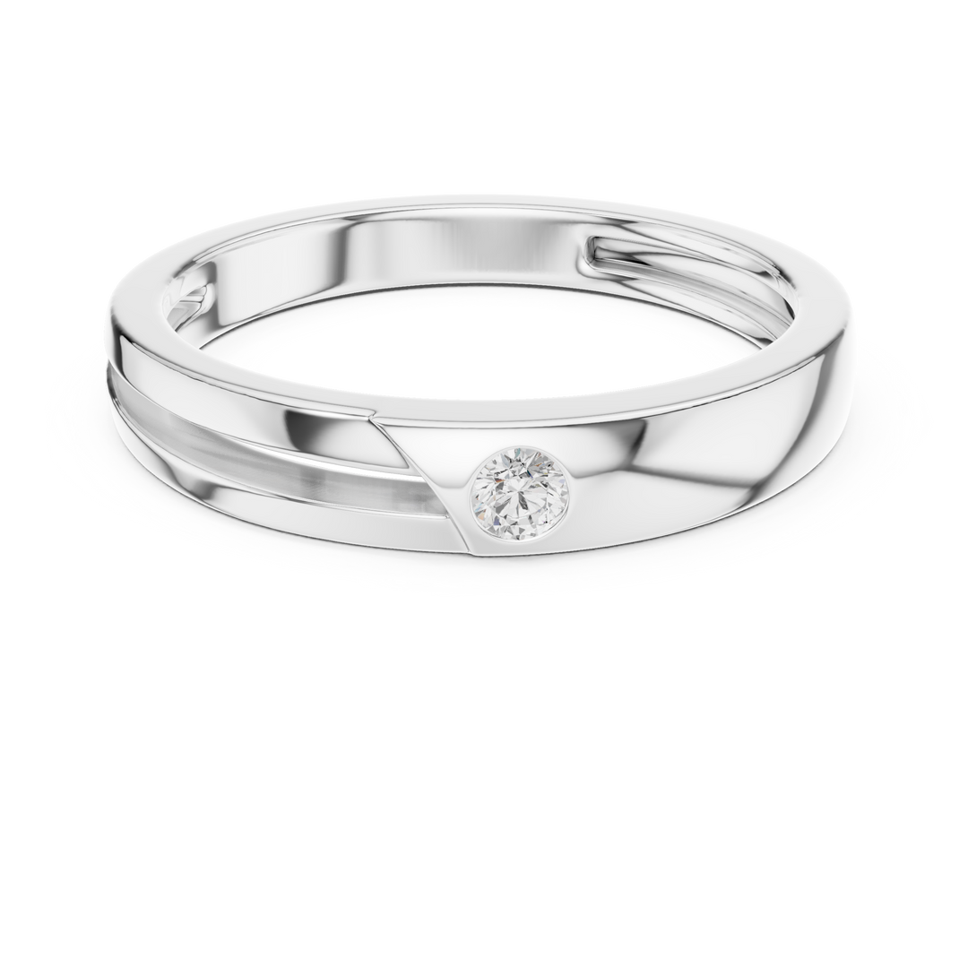 Flush Solitaire Mens Ring — 0.07ct