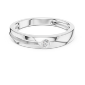 Flush Solitaire Mens Ring — 0.07ct