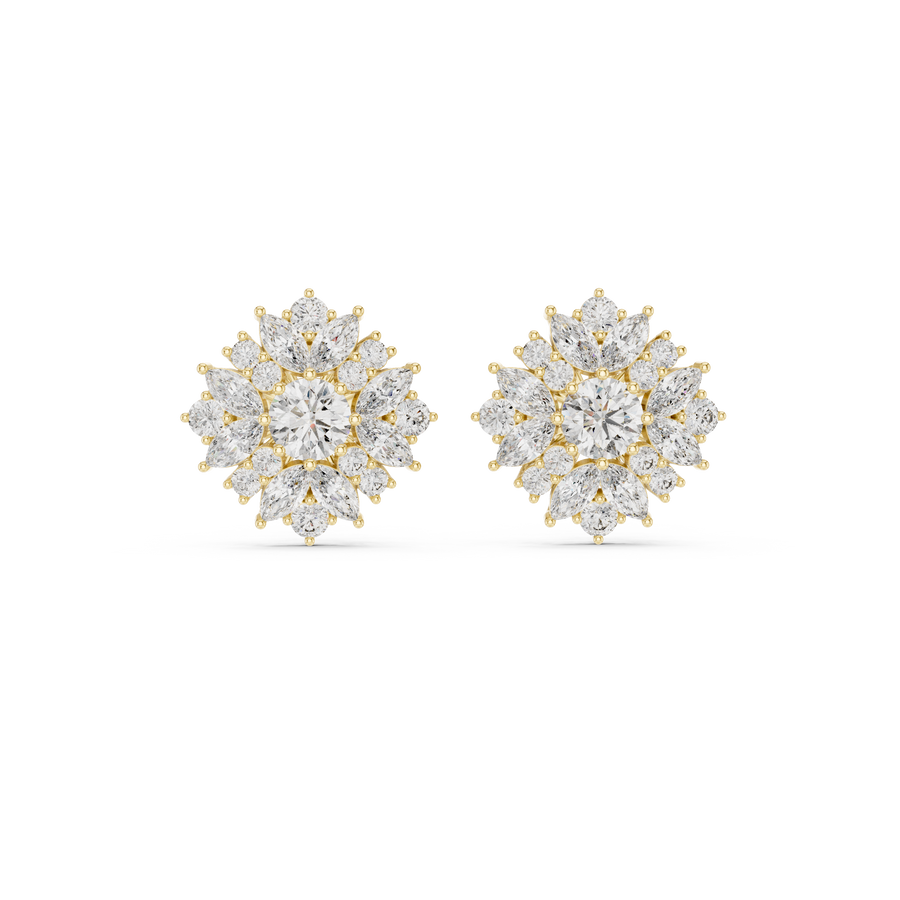 Damini Diamond Halo Stud Earrings