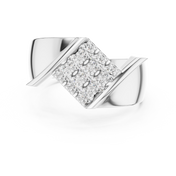 Collet Grid Signet Mens Ring — 0.45ct