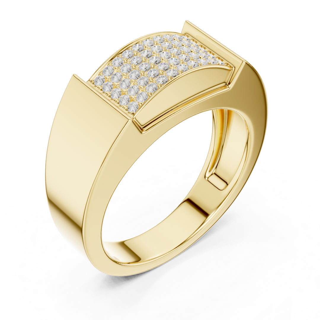 Micro-Set Flat Top Mens Ring — 0.25ct