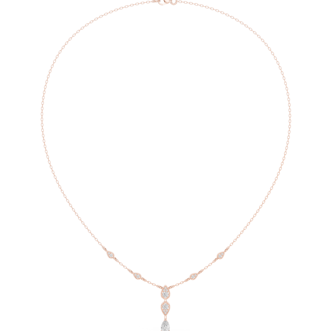 Pear Cluster Drop Necklace — 0.64ct