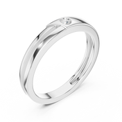 Flush Solitaire Mens Ring — 0.07ct