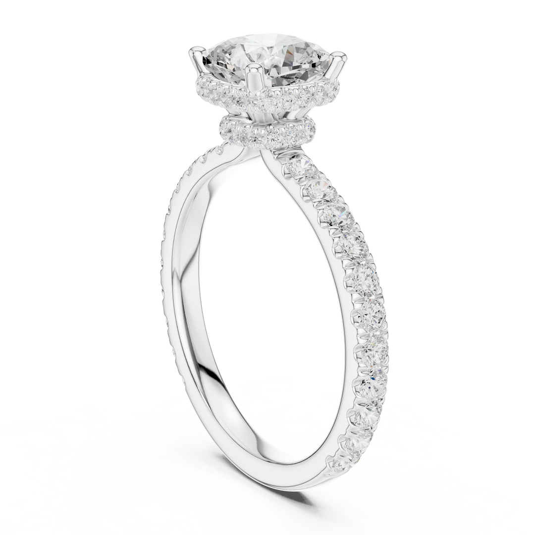 Celeste 1.50ct Cushion Diamond Halo Engagement Ring