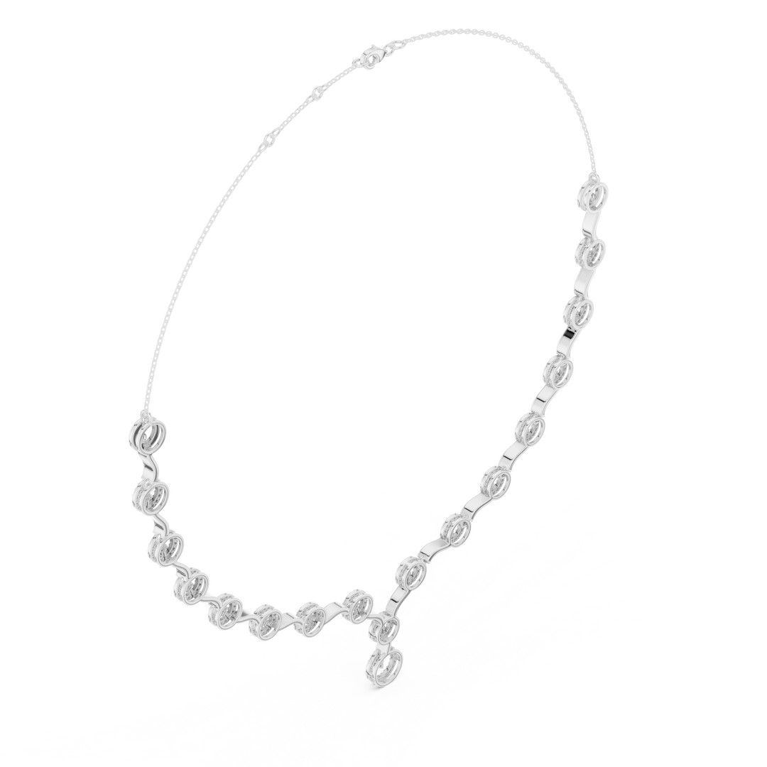 Circular Link Station Necklace — 1.47ct