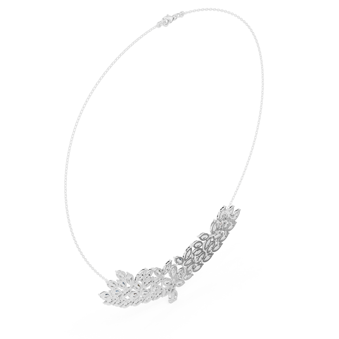 Peacock Fan Choker Necklace — 4.24ct