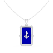 Anchor Dog Tag Pendant — 0.68ct