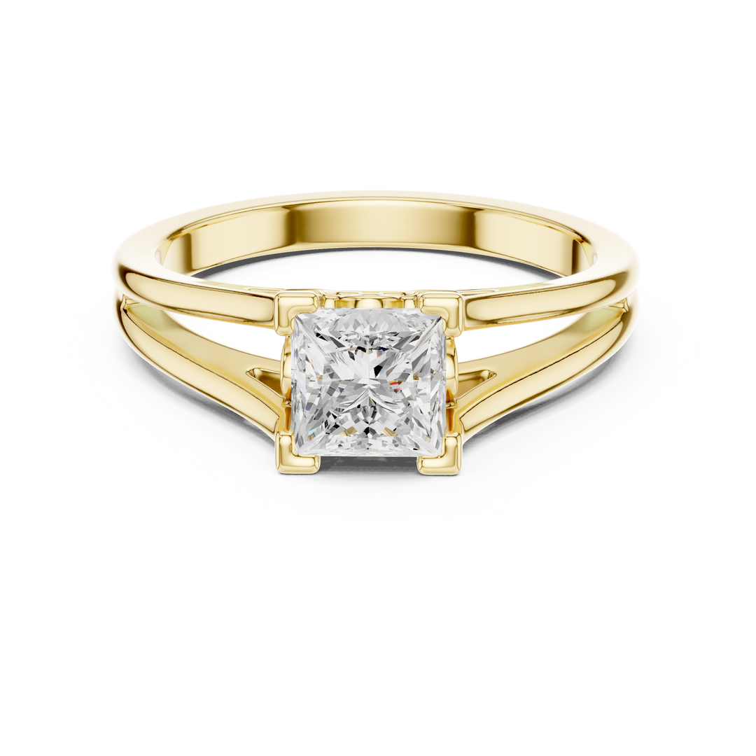 Classic 1.00ct Princess Cut Diamond Solitaire Ring