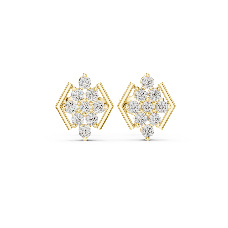 Iris Diamond Solitaire Stud Earrings