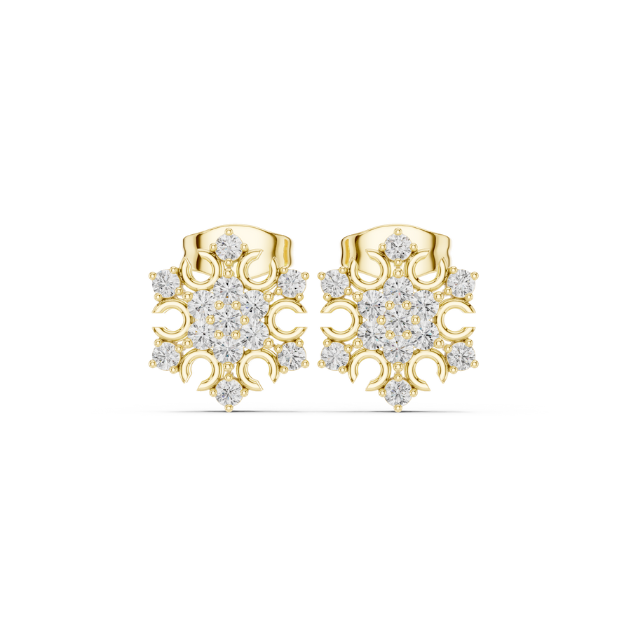 Luna Diamond Solitaire Stud Earrings