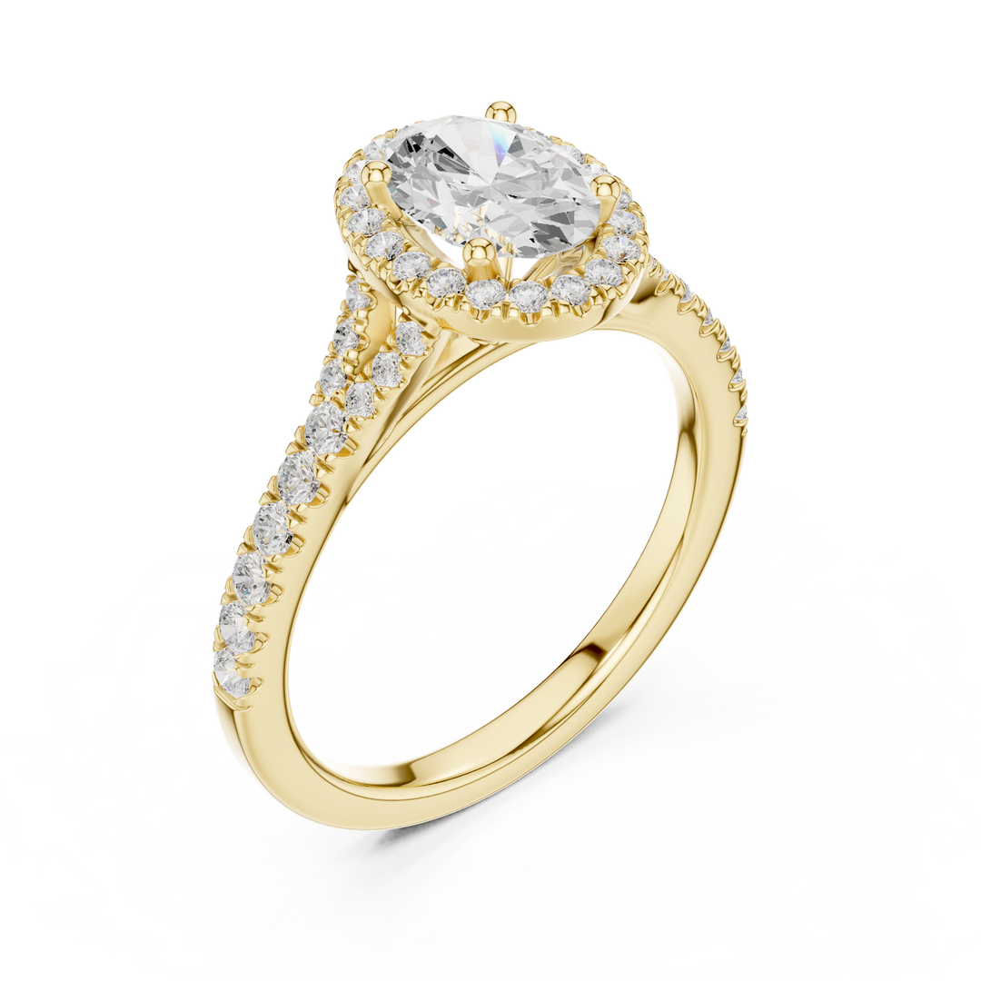 Rosette 1.00ct Oval Diamond Ring