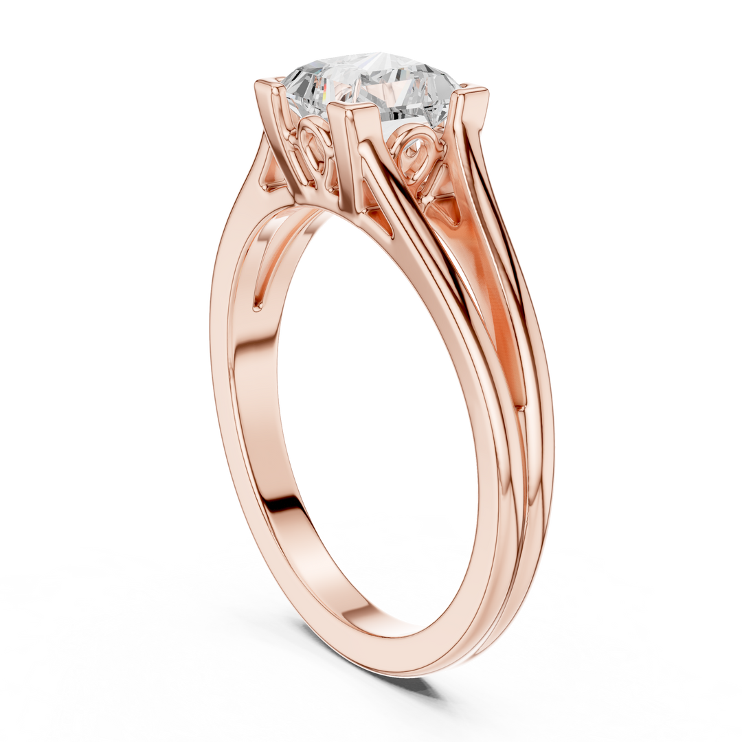 Classic 1.00ct Princess Cut Diamond Solitaire Ring