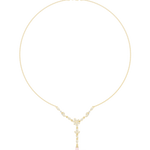 Load image into Gallery viewer, Floral Y-Drop Pearl Necklace — 0.39ct
