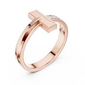 Cross Bar Mens Ring — 0.21ct