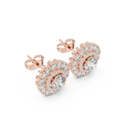 Vega Diamond Halo Stud Earrings
