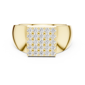 Rectangular Pavé Signet Mens Ring — 0.45ct