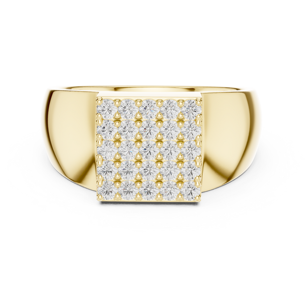Rectangular Pavé Signet Mens Ring — 0.45ct