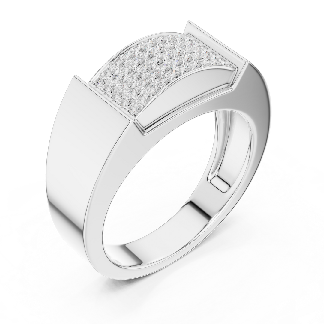 Micro-Set Flat Top Mens Ring — 0.25ct