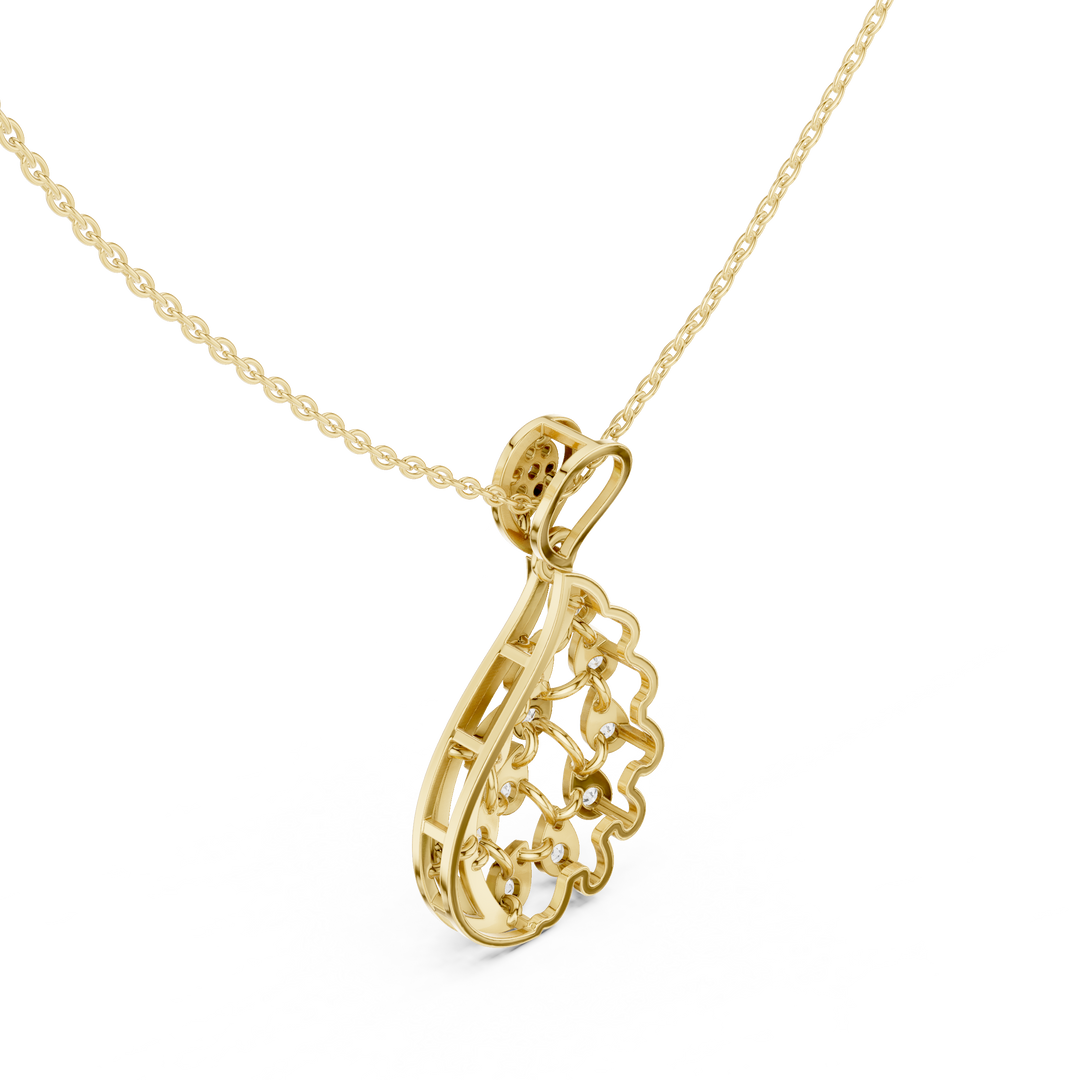 Triple Wire Teardrop Pendant — 0.69ct