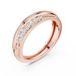 Load image into Gallery viewer, Wave Band Mens Ring — 0.14ct
