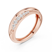 Wave Band Mens Ring — 0.14ct