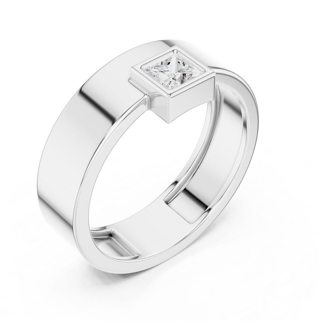 Princess Bezel Mens Ring — 0.25ct