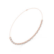Oval Pavé Graduated Necklace — 1.28ct