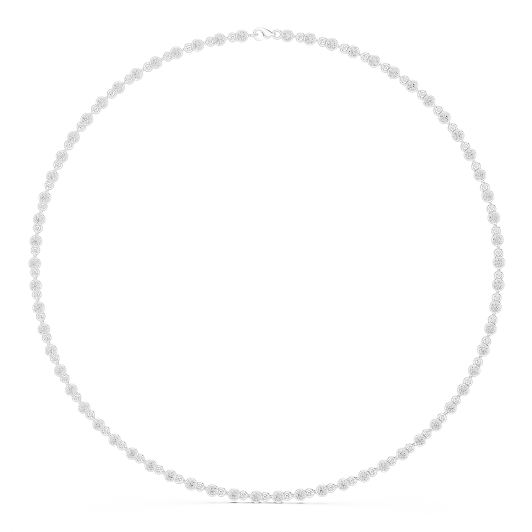 Bezel Tennis Necklace — 4.16ct