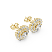 Vega Diamond Halo Stud Earrings