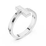 Load image into Gallery viewer, Cross Bar Mens Ring — 0.21ct
