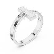 Cross Bar Mens Ring — 0.21ct