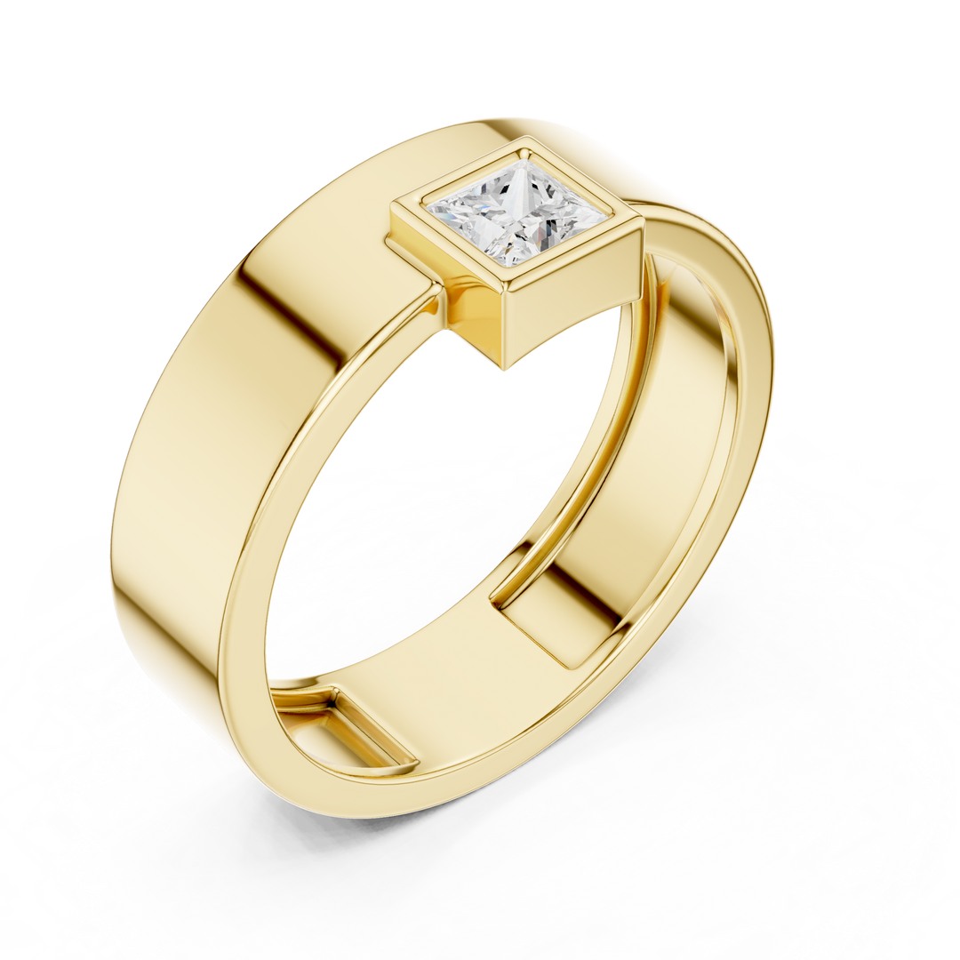 Princess Bezel Mens Ring — 0.25ct
