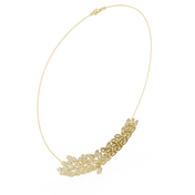 Peacock Fan Choker Necklace — 4.24ct